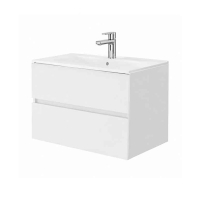 GENOVA 80, ALB LUCIOS, MOBILIER SUSPENDAT, CU 2 SERTARE SOFT CLOSE, 80X46XH51CM, GENOVA82-BL-GW